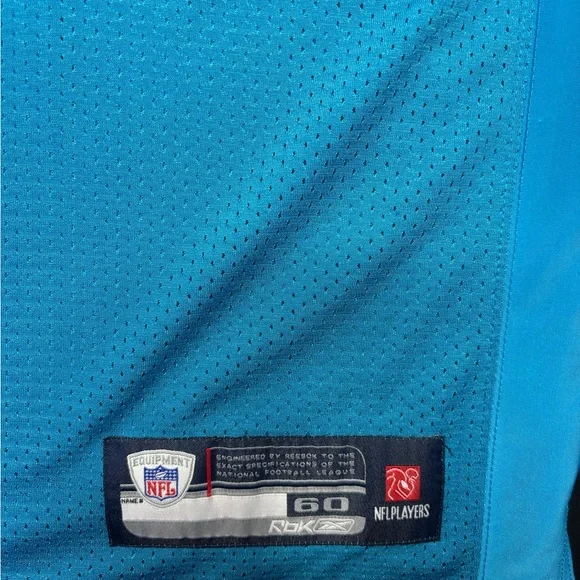 Steve Smith Carolina Panthers Authentic Reebok Jersey, Blue, Size 60, RARE!